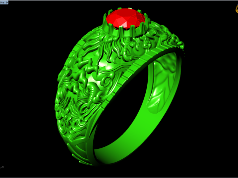 Ring pattern - Sculpture ring - Art ring - Mens ring - N107115 3D 打印模型