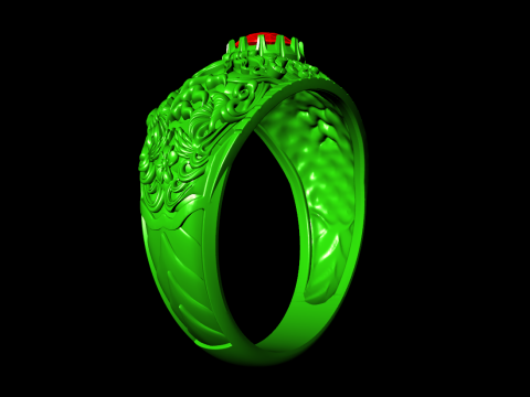 Ring pattern - Sculpture ring - Art ring - Mens ring - N107115 3D 打印模型