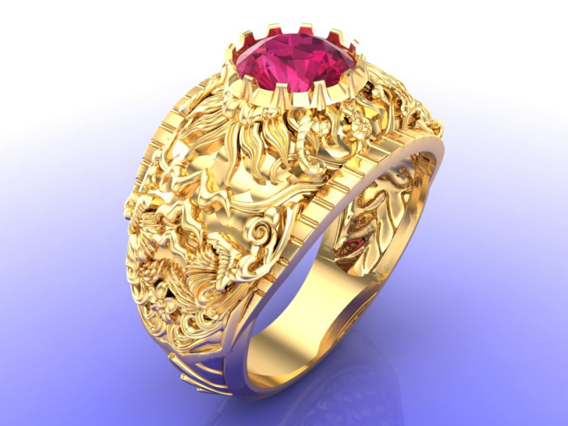 Pattern ring - Sculpture ring - Art ring - Mens ring - N904 Modelo de Impressão 3D .c4d .max .obj .3ds .fbx .stl .blend