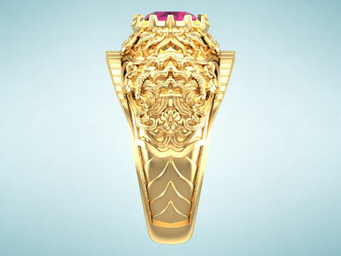 Pattern ring - Sculpture ring - Art ring - Mens ring - N904 Modelo de Impressão 3D