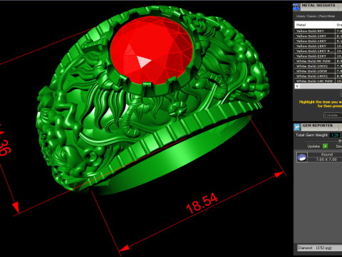 Pattern ring - Sculpture ring - Art ring - Mens ring - N904 Modelo de Impressão 3D