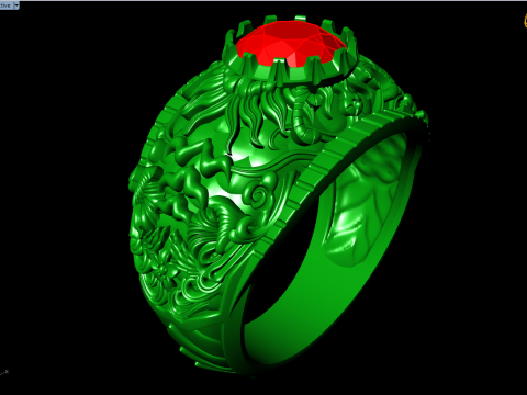 Pattern ring - Sculpture ring - Art ring - Mens ring - N904 Modelo de Impressão 3D