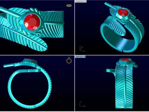 Leaf Ring - N316 3D Принт Модель