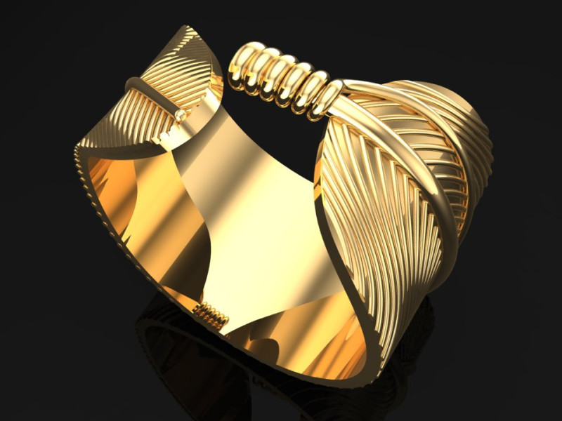 Leaf Ring - N934 3D Принт Модель .c4d .max .obj .3ds .fbx .stl .blend 