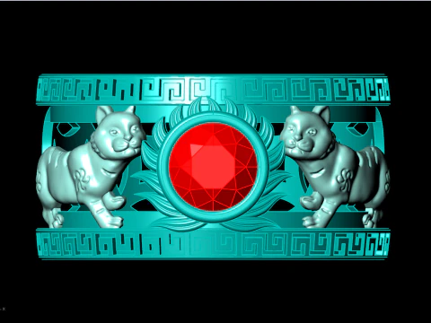 Cat rings - Twin Cat ring - Mens Cat rings - N723 3D Print Model