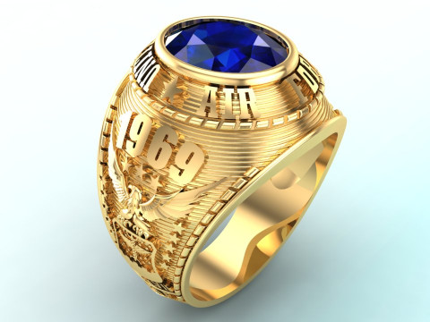 Army Ring - Eagle Ring - War ring - Air Force United States - N336 Modelo de impresión 3D