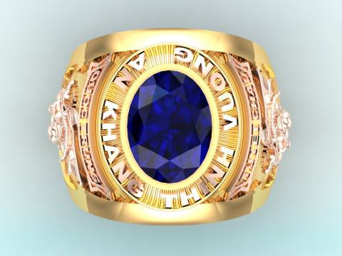 Anillo de dragón - Anillo de guerra - Anillo del ejército - Anillo de piedra ovalada para hombre - N821 Modelo de impresión 3D