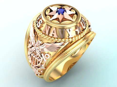 Army ring - Eagle ring - War ring - Nany United States - N950 3D Print Model