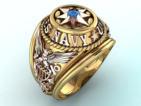 Army ring - Eagle ring - War ring - Nany United States - N950 3D printmodel