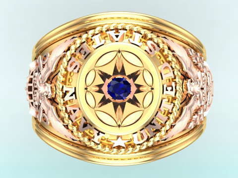 Army ring - Eagle ring - War ring - Nany United States - N950 3D printmodel
