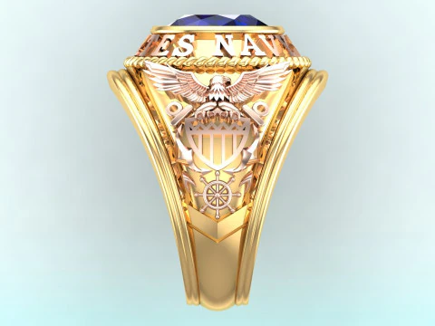 Army ring - Eagle ring - War ring - Navy United States - N1031 3D Print Model