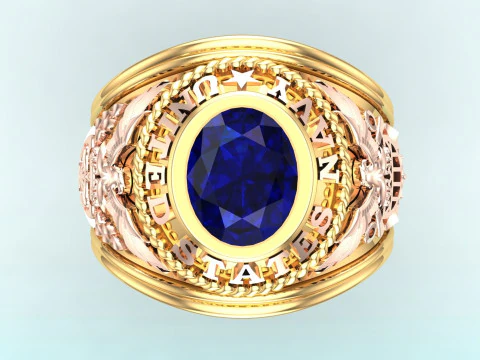 Army ring - Eagle ring - War ring - Navy United States - N1031 3D Print Model