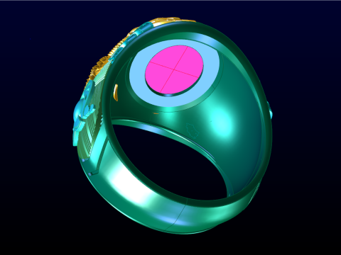 Eagle ring - War Rings - Army Ring - Mens Oval Stone Ring N308 3D Print Model