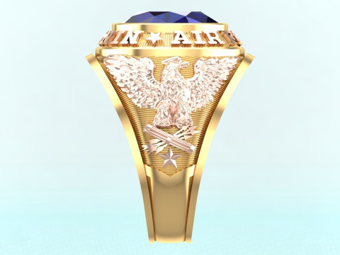 Army Ring - Eagle Ring - War ring - Air Force United - N337 3D Print Model