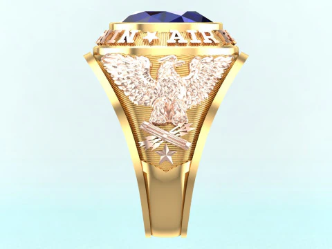 Army Ring - Eagle Ring - War ring - Air Force United - N337 3D Print Model
