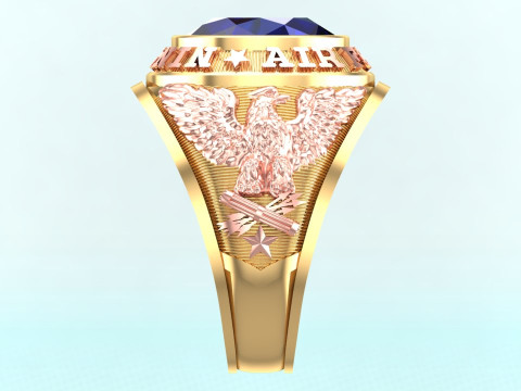 Army Ring - Eagle Ring - War ring - Air Force United - N337 3D Print Model