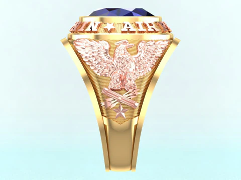 Army Ring - Eagle Ring - War ring - Air Force United - N337 3D Print Model