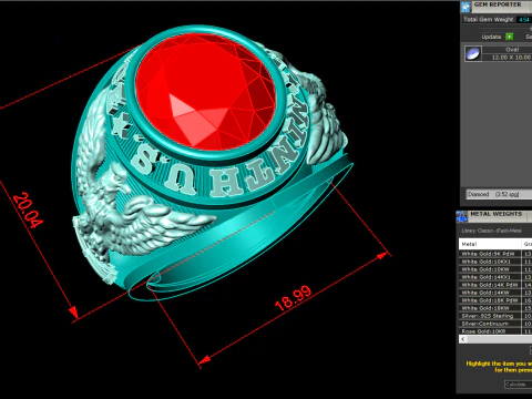 Army Ring - Eagle Ring - War ring - Air Force United - N337 3D Print Model