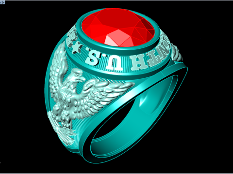 Army Ring - Eagle Ring - War ring - Air Force United - N337 3D Print Model