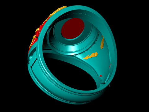 Eagle ring - War rings - Army ring - Mens oval stone ring - N900 Model Cetak 3D