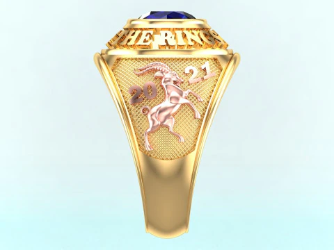 Goat Rings - War Rings - Army ring - Mens ring - N646 3D Print Model