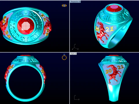 Goat Rings - War Rings - Army ring - Mens ring - N646 3D Print Model