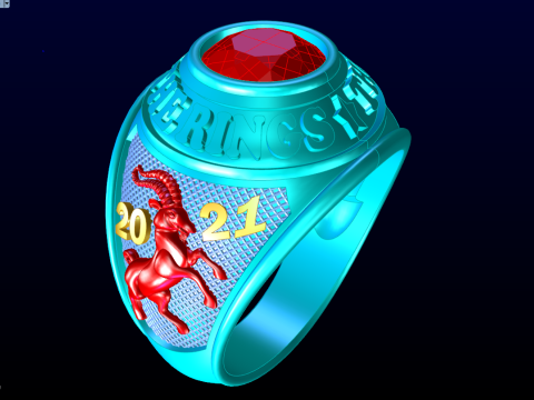 Goat Rings - War Rings - Army ring - Mens ring - N646 3D प्रिंट मॉडल