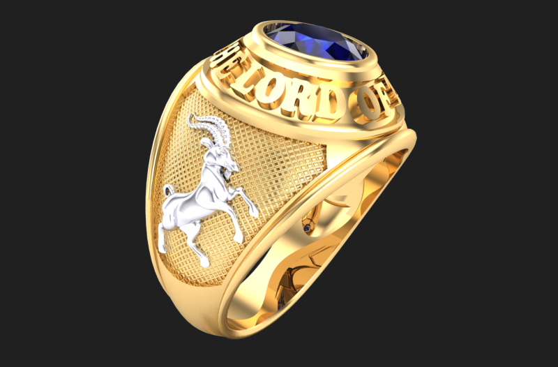 Goat Rings - War Rings - Army ring - Mens ring - N646A 3D Druckmodell .c4d .max .obj .3ds .fbx .stl .blend