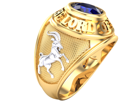 Goat Rings - War Rings - Army ring - Mens ring - N646A 3D Druckmodell