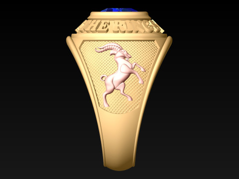 Goat Rings - War Rings - Army ring - Mens ring - N646A 3D Druckmodell