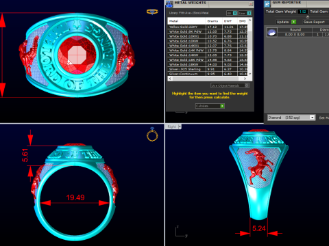 Goat Rings - War Rings - Army ring - Mens ring - N646A 3D Druckmodell