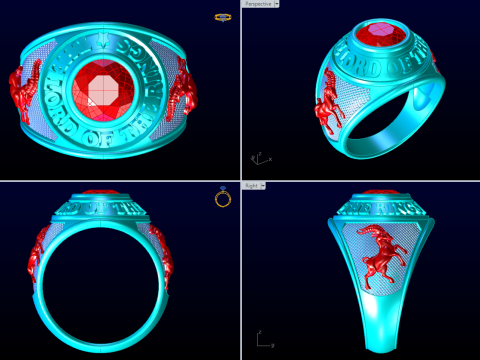 Goat Rings - War Rings - Army ring - Mens ring - N646A 3D Druckmodell