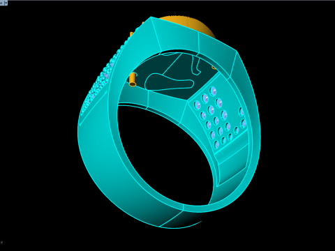 Horse ring - Mens horse ring - Mens diamond ring - N712 3D Print Model