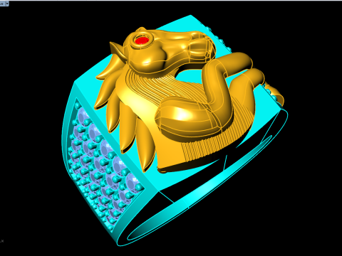 Horse ring - Mens horse ring - Mens diamond ring - N712 3D Print Model