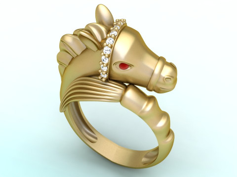 Horse ring - Horse head ring - N809 3D 打印模型