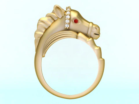 Horse ring - Horse head ring - N809 3D Print Model