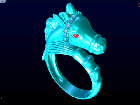 Horse ring - Horse head ring - N809 3D Print Model