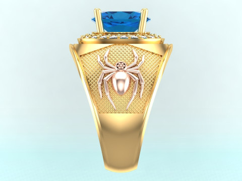Spider ring - Mens spider ring - Mens ring - N843 Model do druku 3D