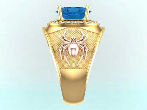 Spider ring - Mens spider ring - Mens ring - N843 3D Print Model