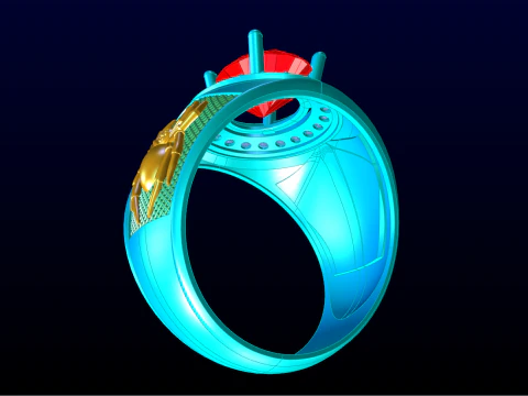 Spider ring - Mens spider ring - Mens ring - N843 3D Print Model