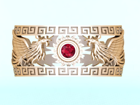 Phoenix ring - Bird ring - N917 3D Принт Модель
