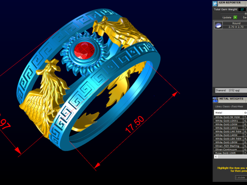 Phoenix ring - Bird ring - N917 3D Принт Модель