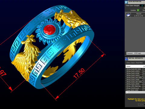 Phoenix ring - Bird ring - N917 3D Print Model