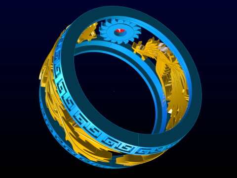 Phoenix ring - Bird ring - N917 3D Print Model