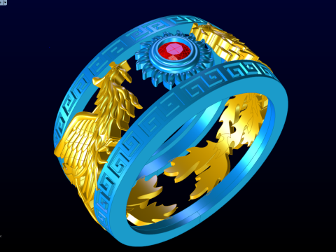 Phoenix ring - Bird ring - N917 3D Принт Модель