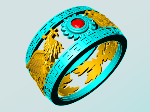 Phoenix ring - Bird ring - N917 3D Принт Модель