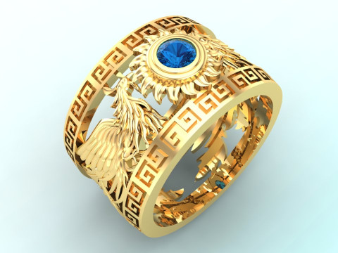 Phoenix ring - Bird ring - N1103 3D Принт Модель