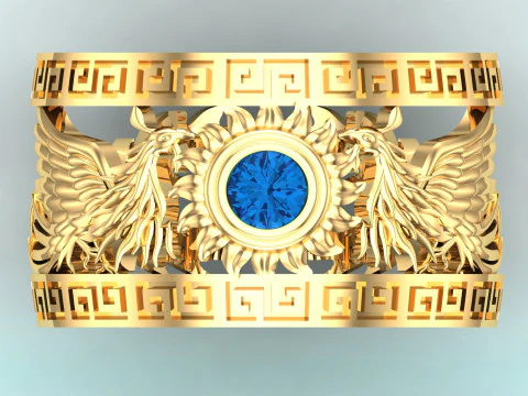 Phoenix ring - Bird ring - N1103 3D Print Model
