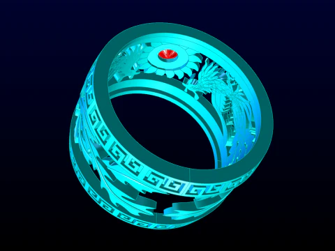 Phoenix ring - Bird ring - N1103 3D Print Model