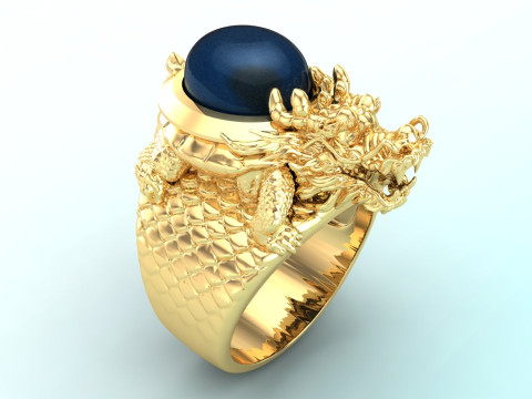 Turtle ring - Dragon Rings - Unicorn Ring - Pixiu ring - N728 Modelo de Impressão 3D